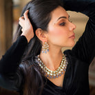 Kundan Necklace with Grey Drops - Timeless Jewels by Shveta