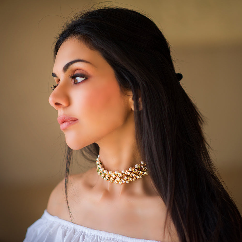 Everyday Kundan Stone Choker - Timeless Jewels by Shveta