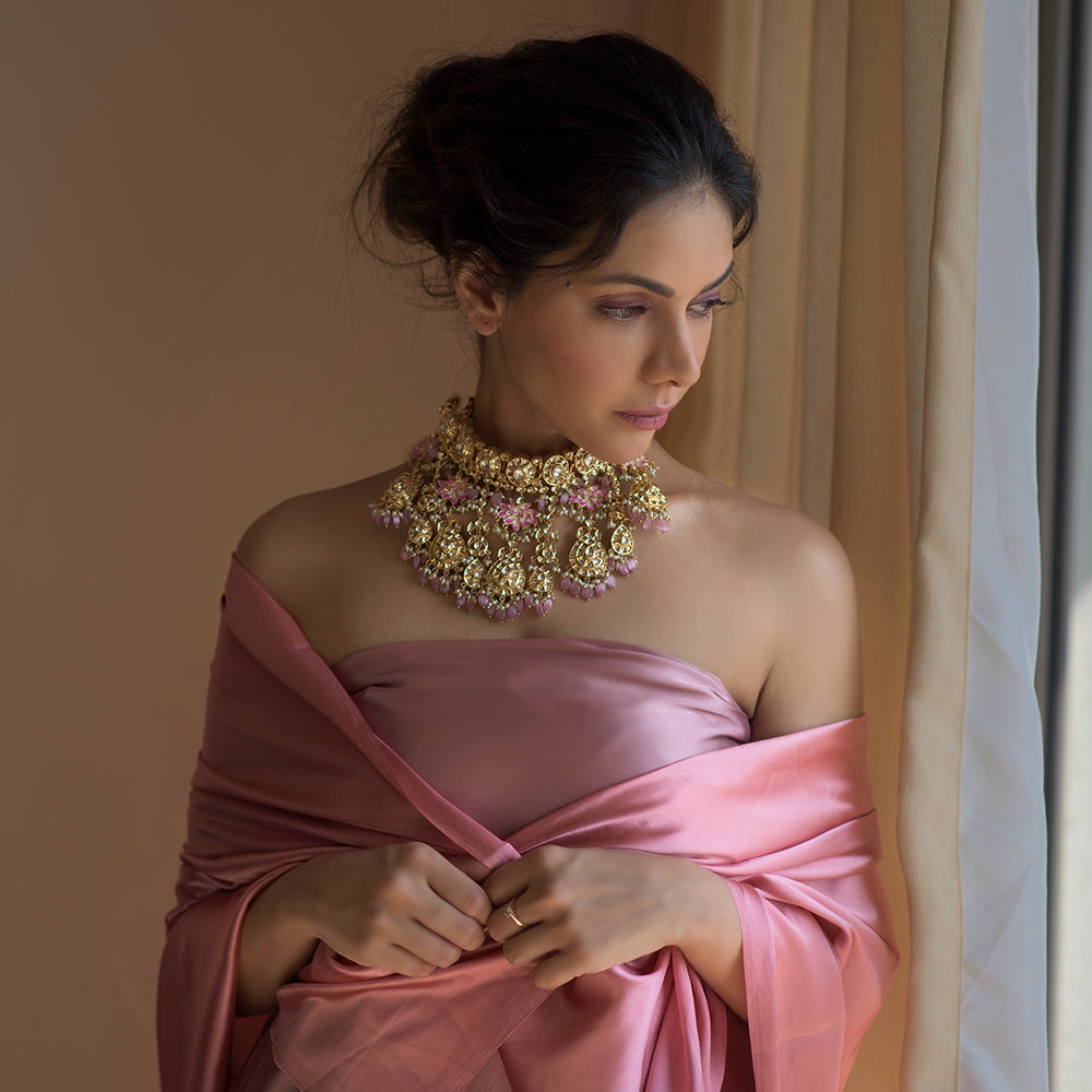 Lotus Statement Choker Set - Timeless Jewels by Shveta