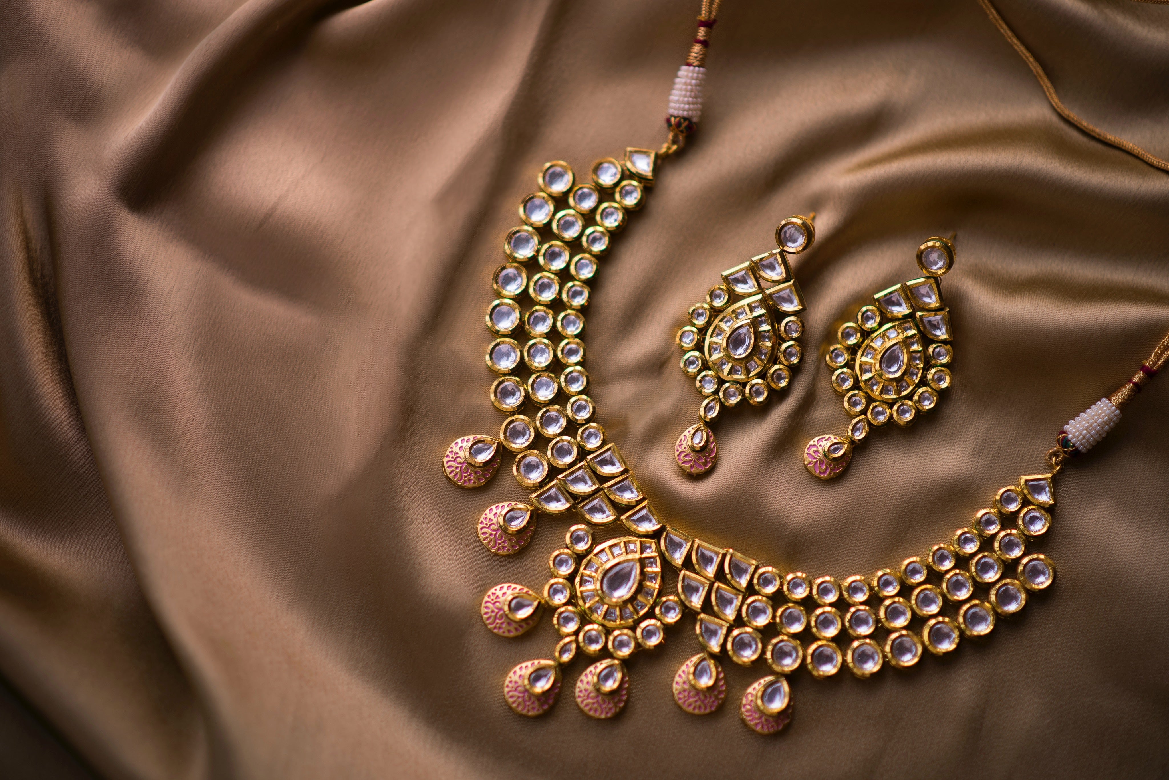 3 Layered Blush Pink Kundan Necklace - Timeless Jewels by Shveta