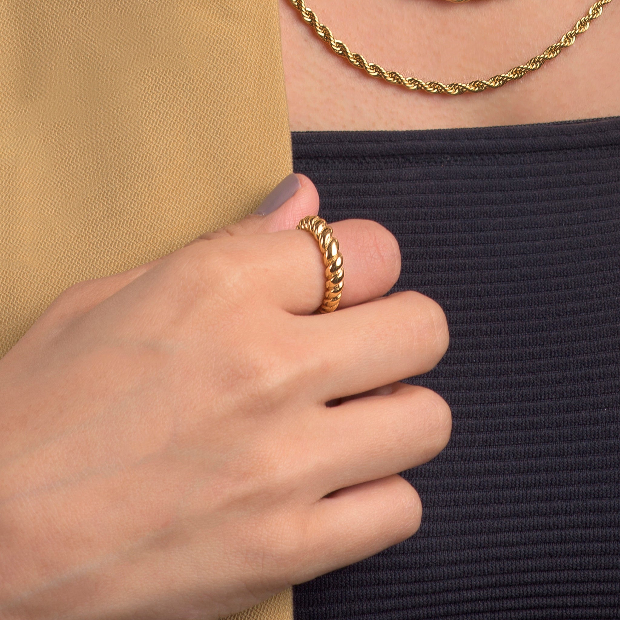 Luna Twisted Sleek Ring - Timeless Jewels by Shveta