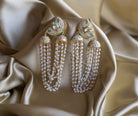 Hand-Painted Lotus Earrings - Timeless Jewels by Shveta