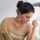 Red Rose Teardrop Necklace - Timeless Jewels by Shveta