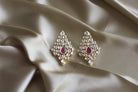 Ruby Leaf Drop Earrings - Timeless Jewels by Shveta