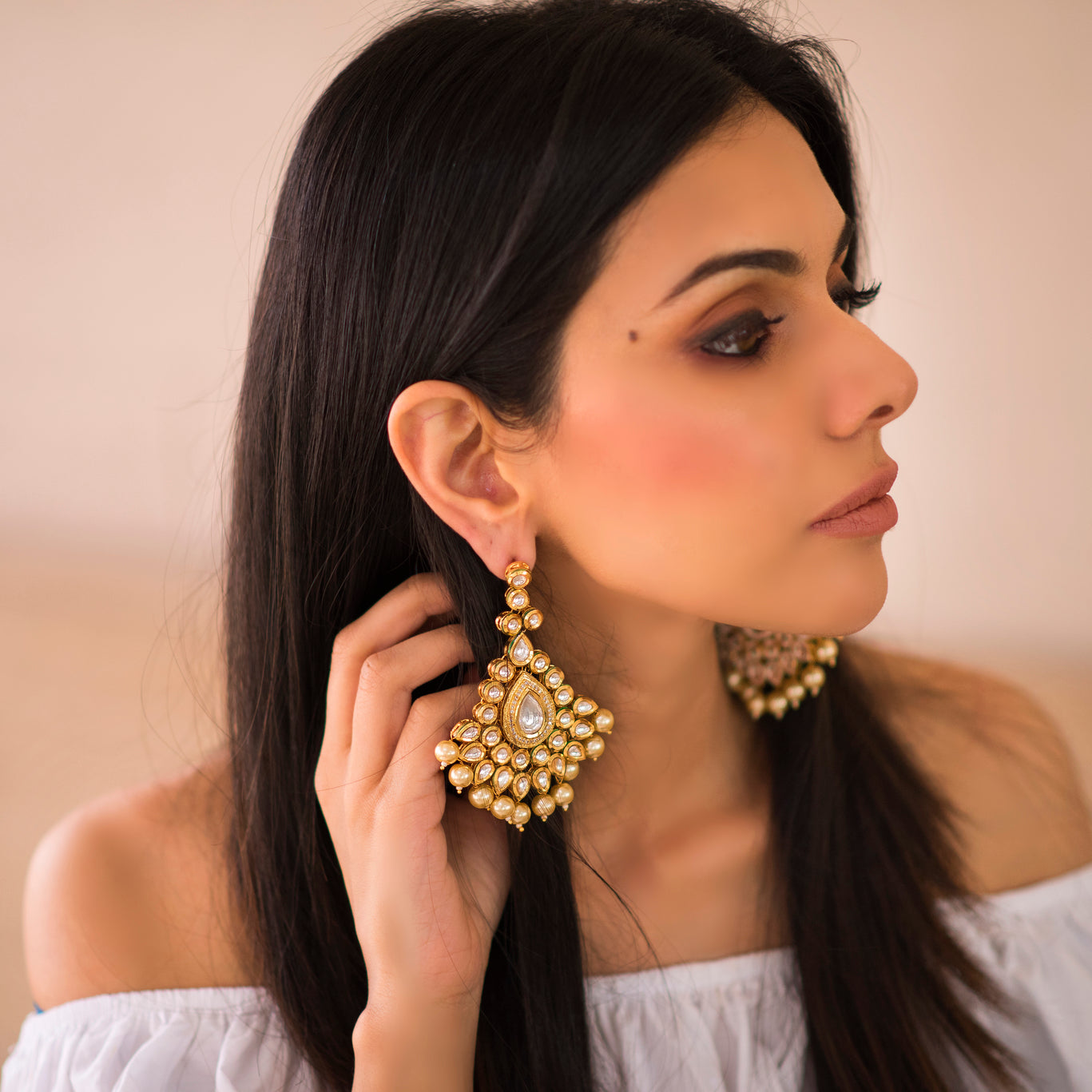 Kundan Chandelier Earrings - Timeless Jewels by Shveta 