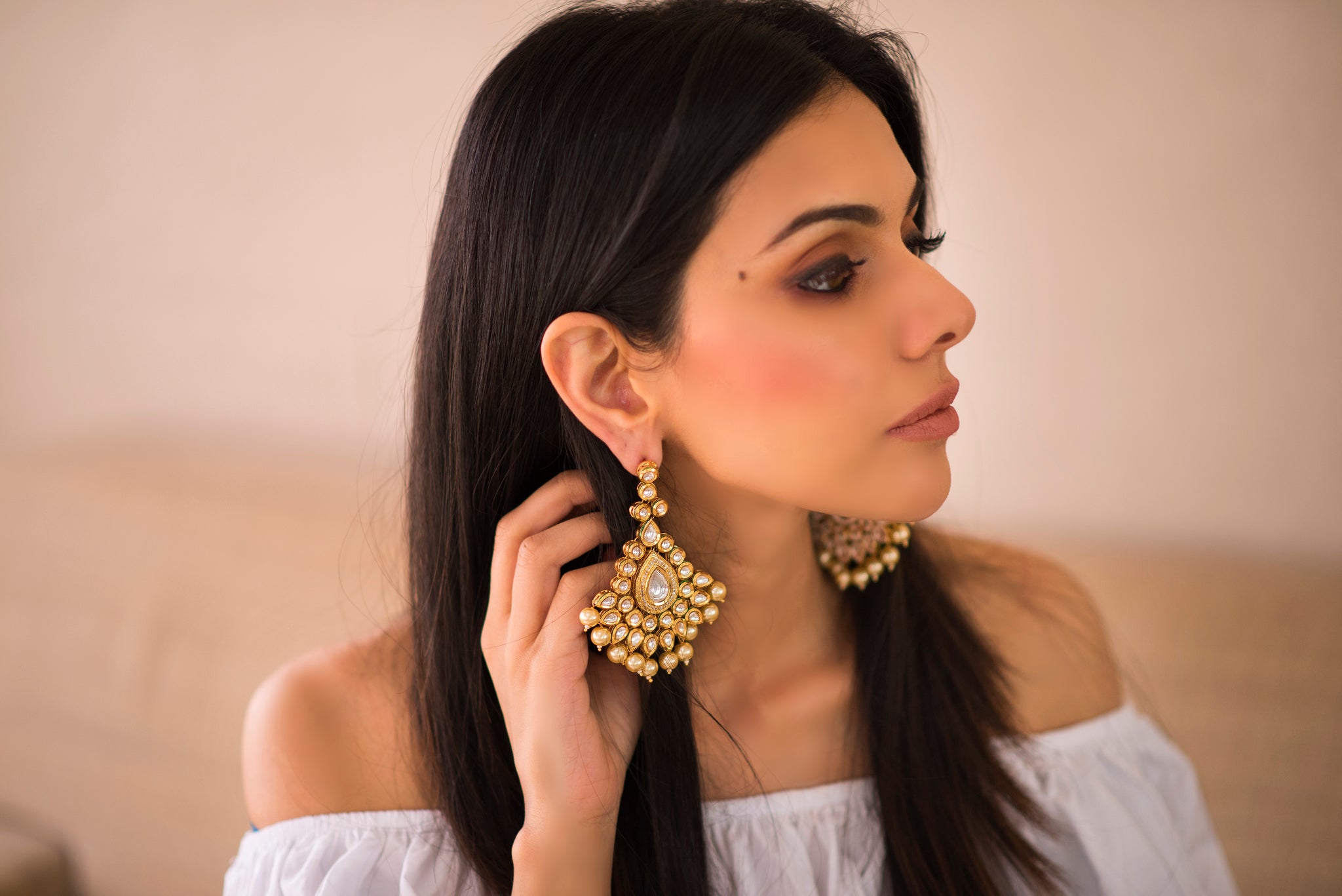 Kundan Chandelier Earrings - Timeless Jewels by Shveta