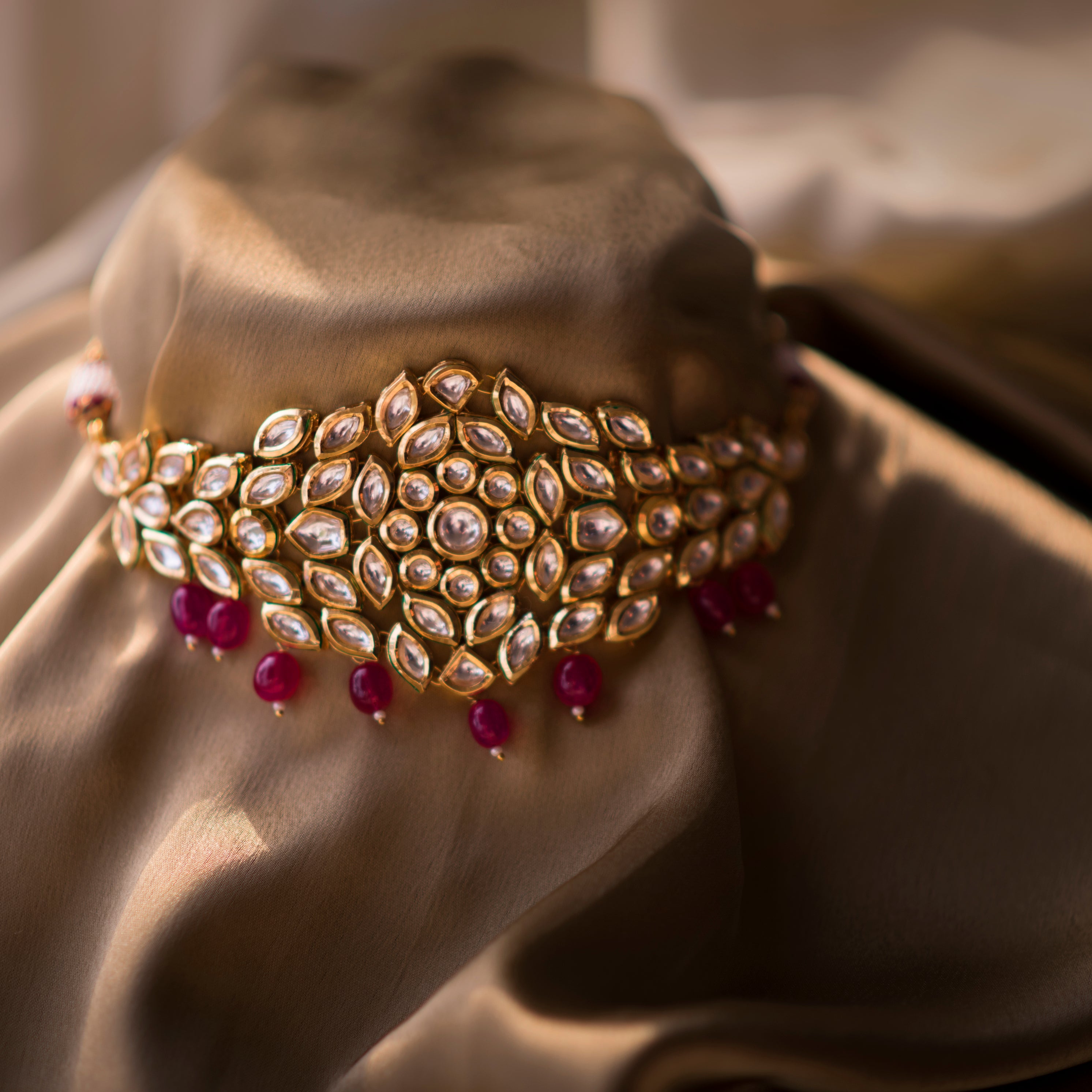 Kundan Choker with Ruby Drops - Timeless Jewels by Shveta