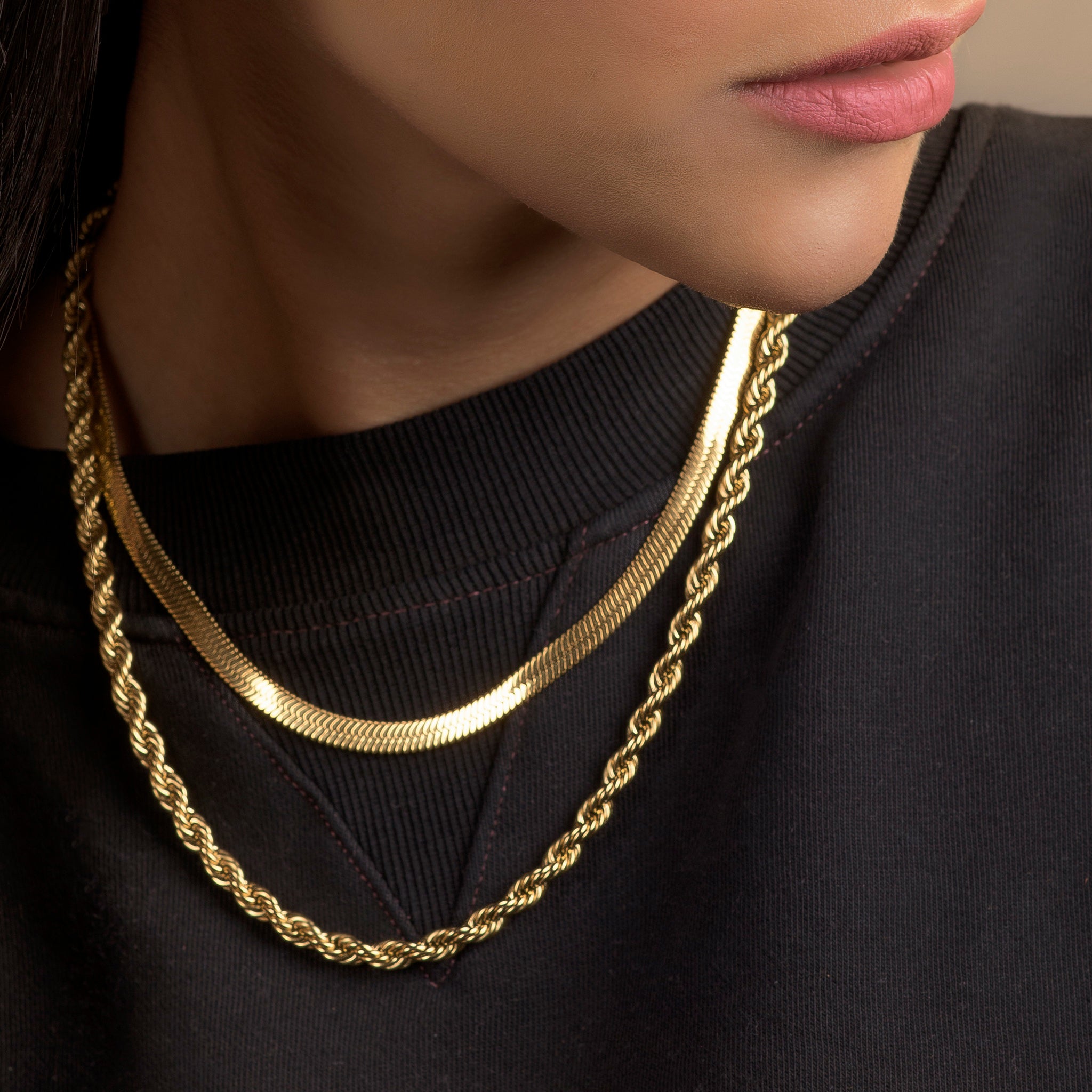 Golden Hour Herringbone Necklace - Timeless Jewels by Shveta 