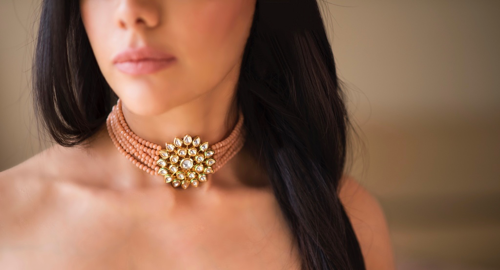 Layered Beaded Centre Piece Choker - Timeless Jewels by Shveta