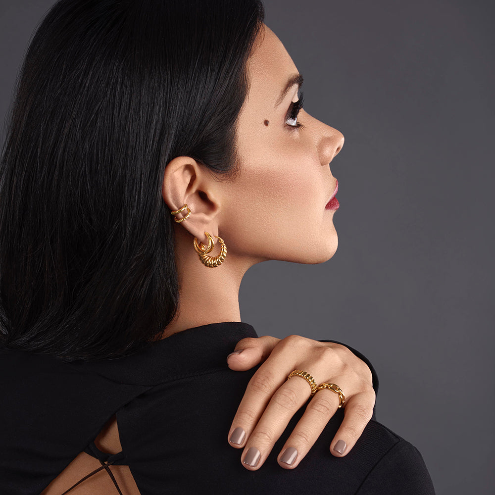 Luna Double Band Earrings - Timeless Jewels by Shveta 