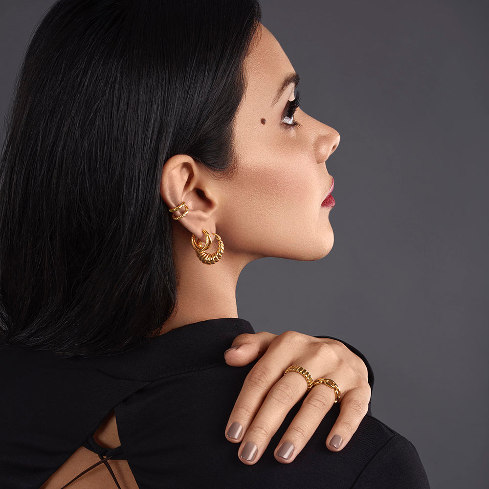 Luna Thick Hoops - Timeless Jewels by Shveta 