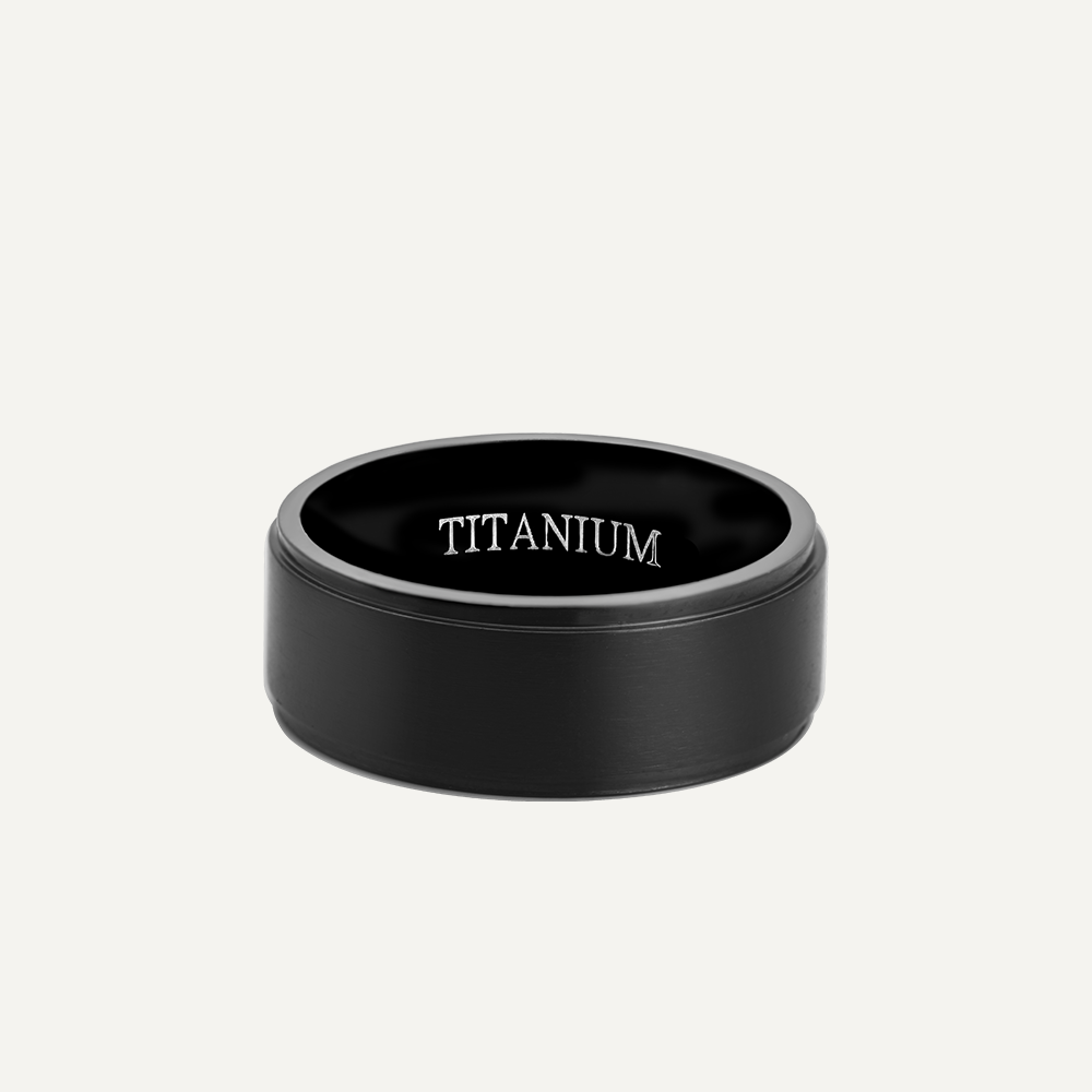 Black Titanium Band Ring