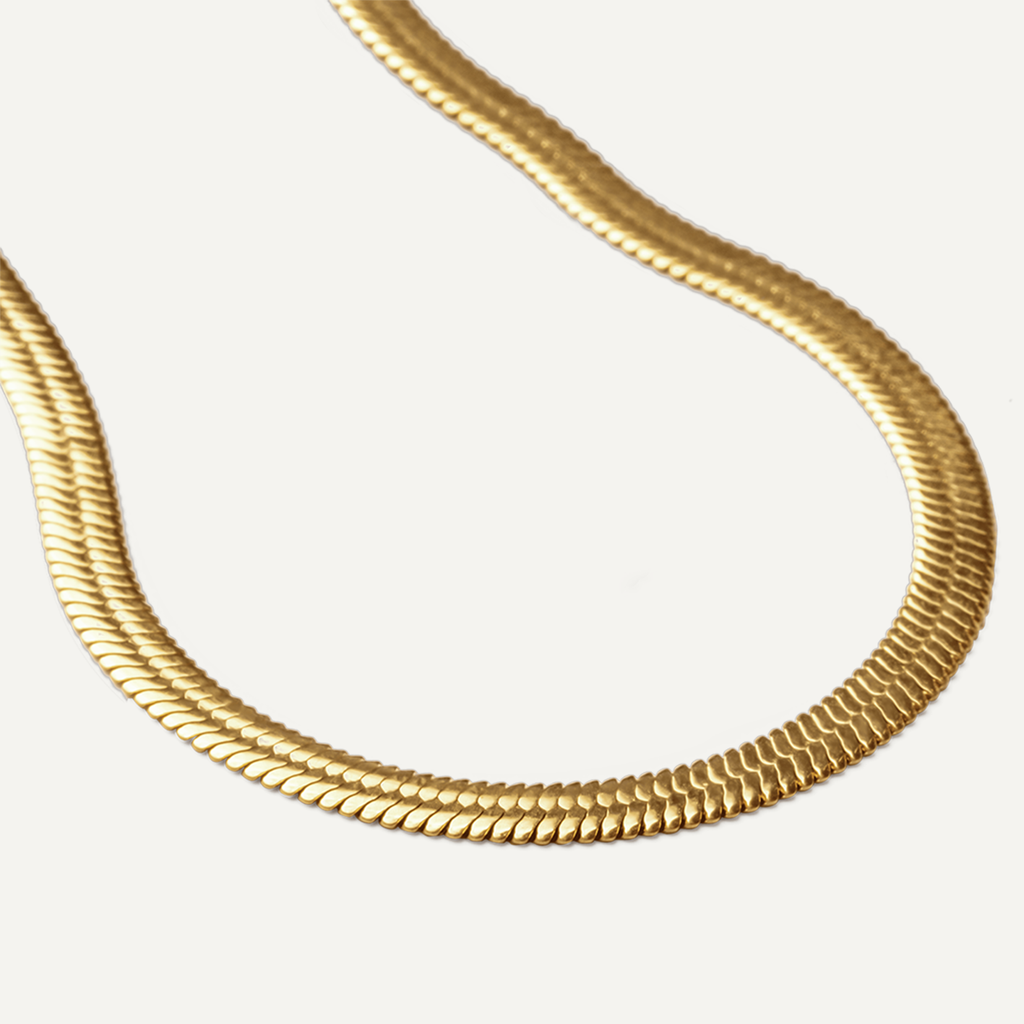 Golden-hour Layered Herringbone Necklace