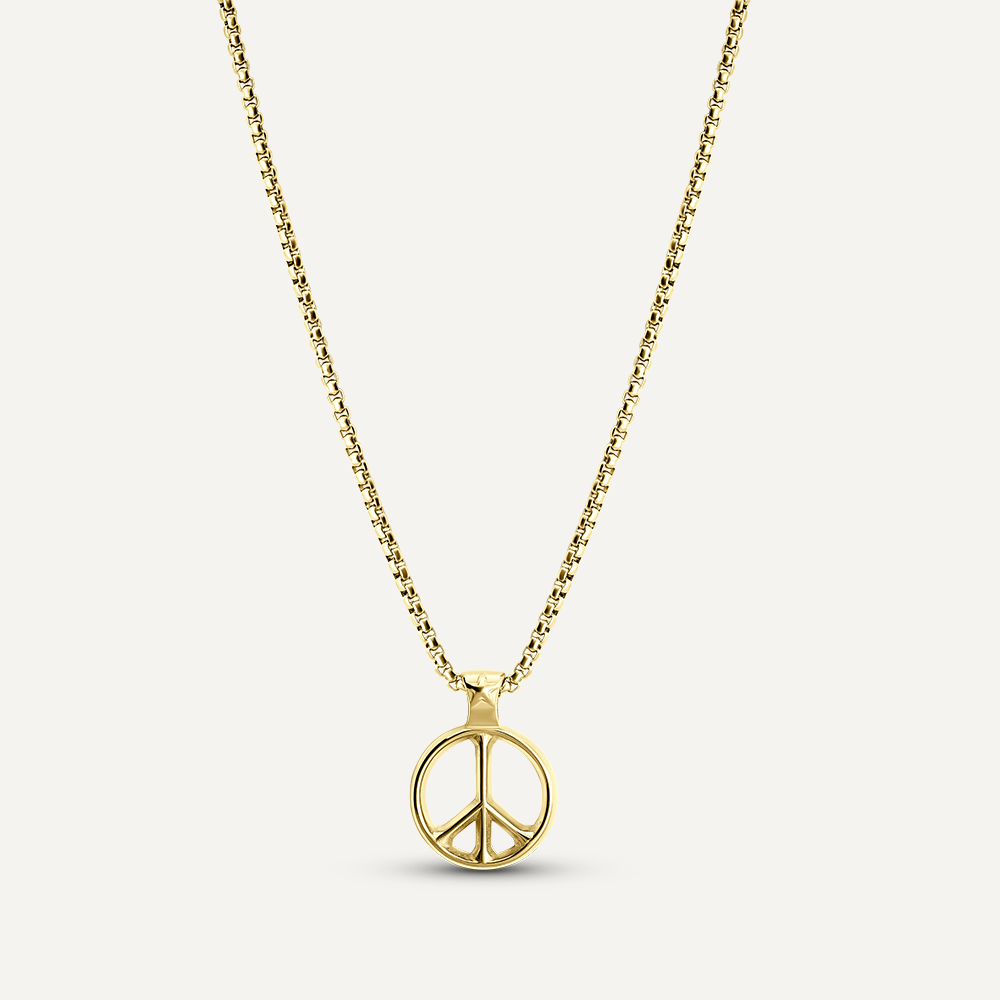 Gold Peace Pendant Necklace