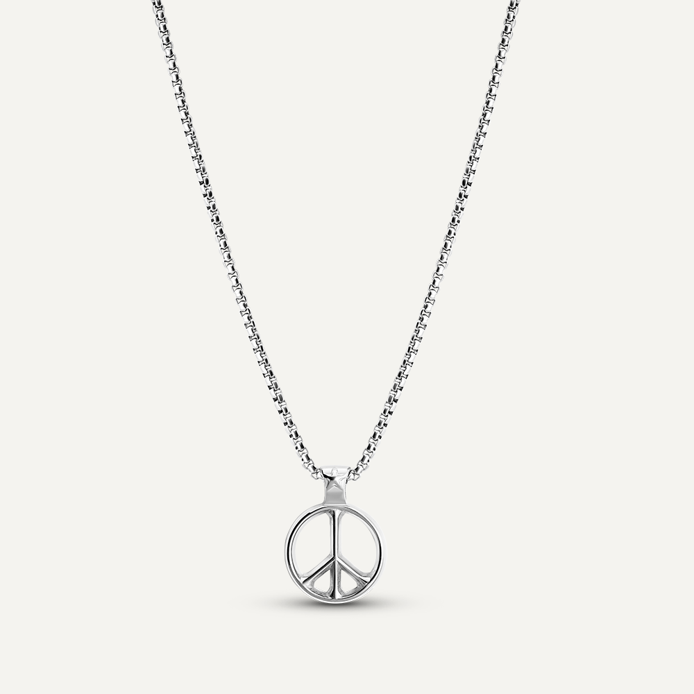 Silver Peace Pendant Necklace