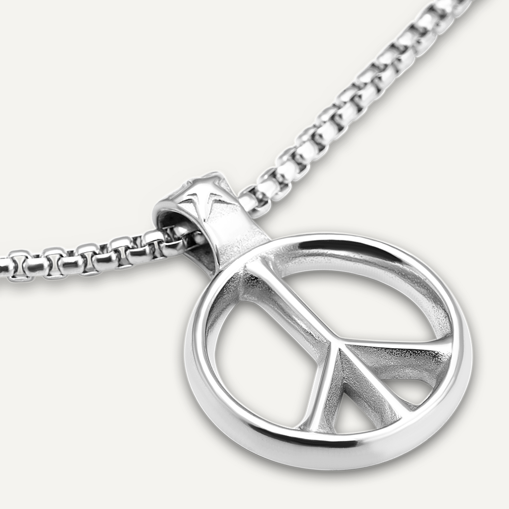 Silver Peace Pendant Necklace
