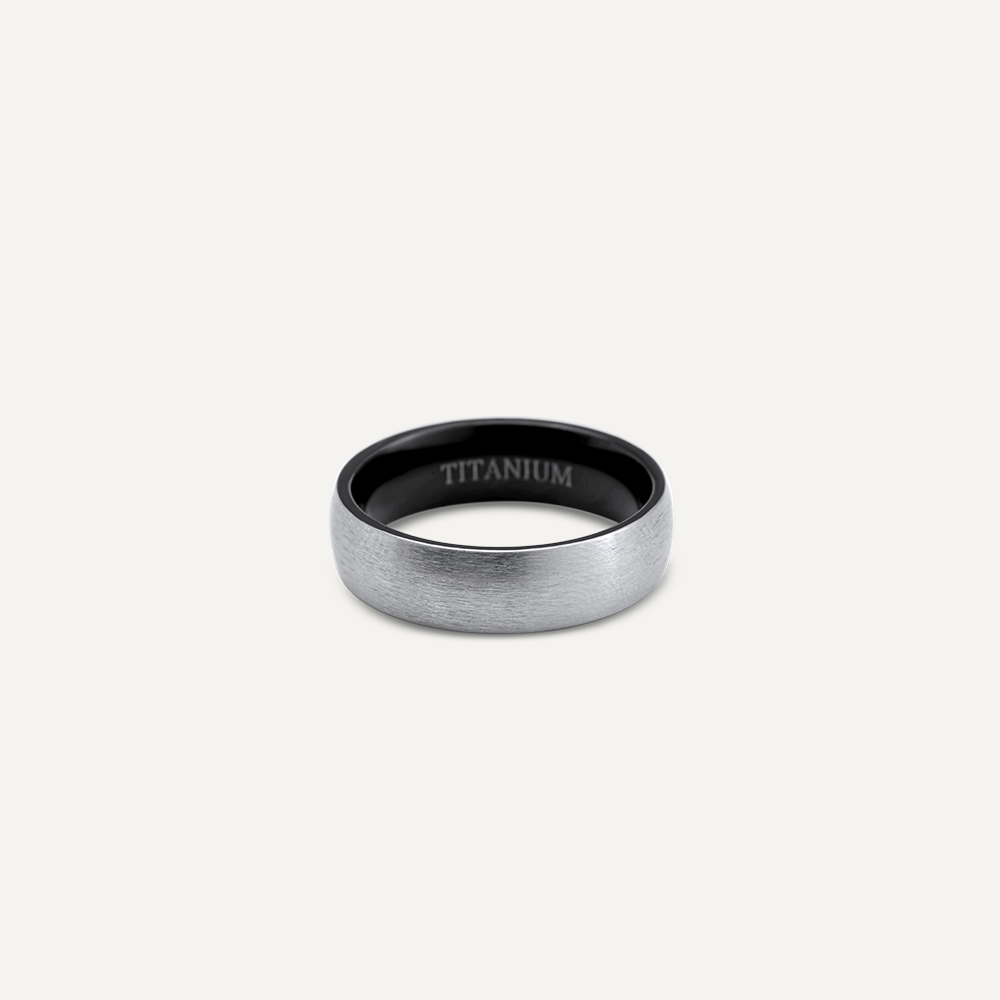 Silver Titanium Band Ring