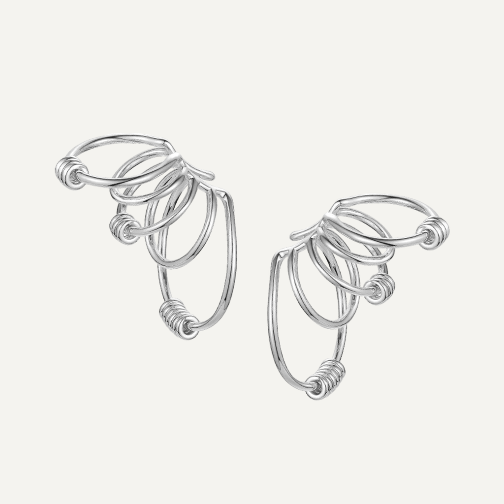 Silver Multi Hoop Ear Cuffs