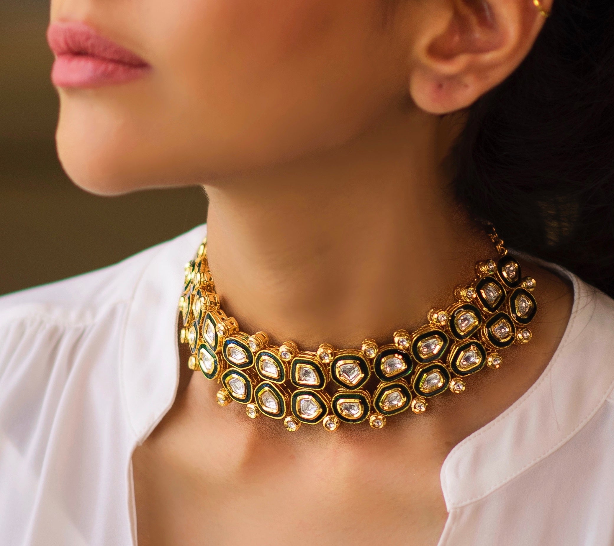 Emerald Green Choker - Timeless Jewels by Shveta 