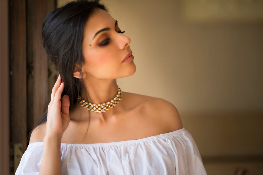Everyday Kundan Stone Choker - Timeless Jewels by Shveta 