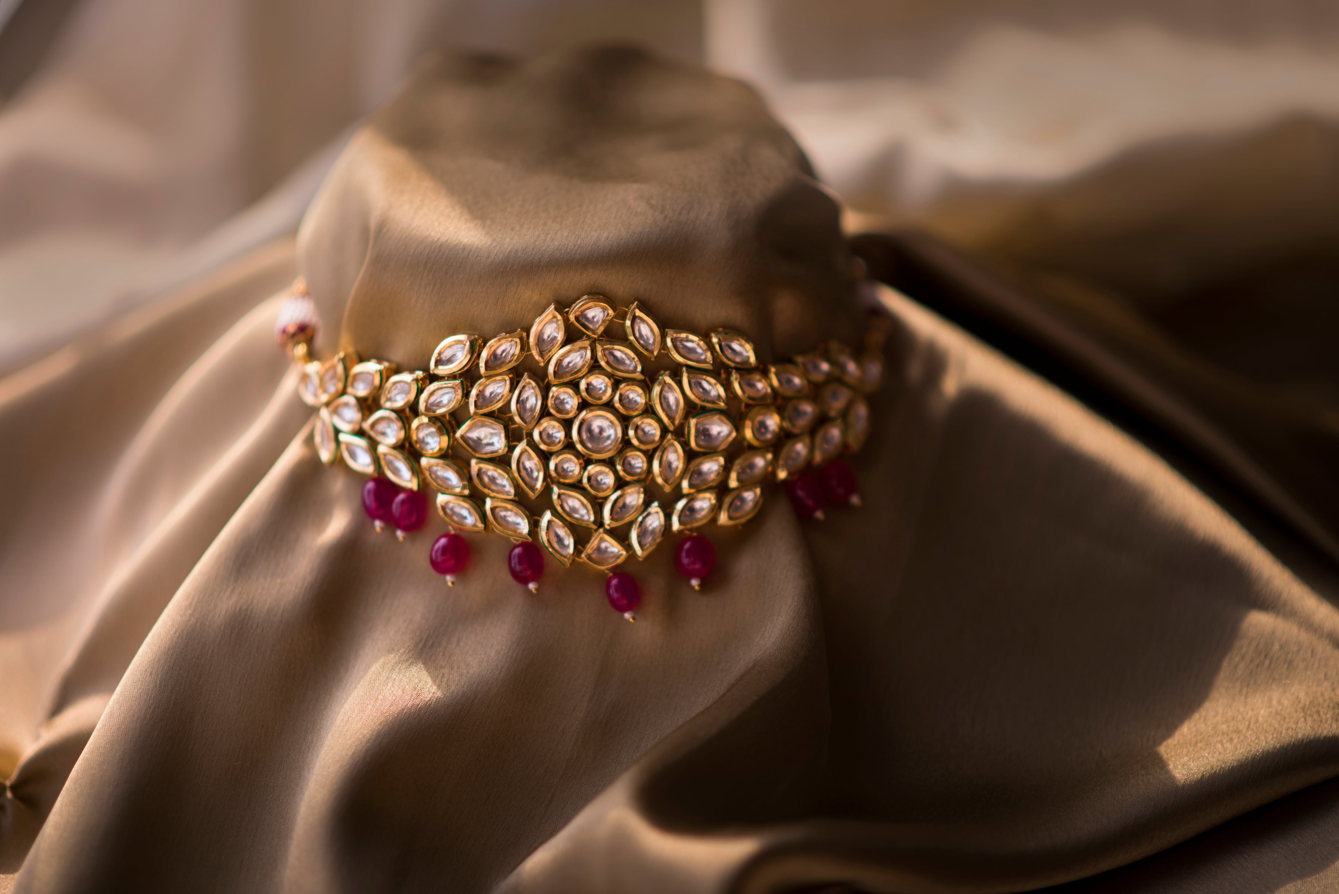 Kundan Choker with Ruby Drops - Timeless Jewels by Shveta 