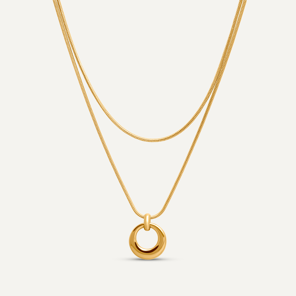 Golden Circle Double-Layer Necklace