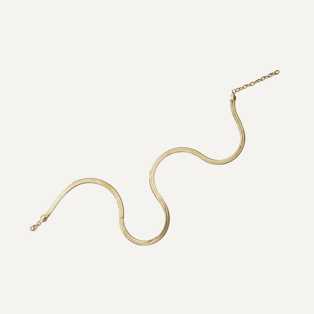 Golden Hour Herringbone Necklace - Timeless Jewels by Shveta 