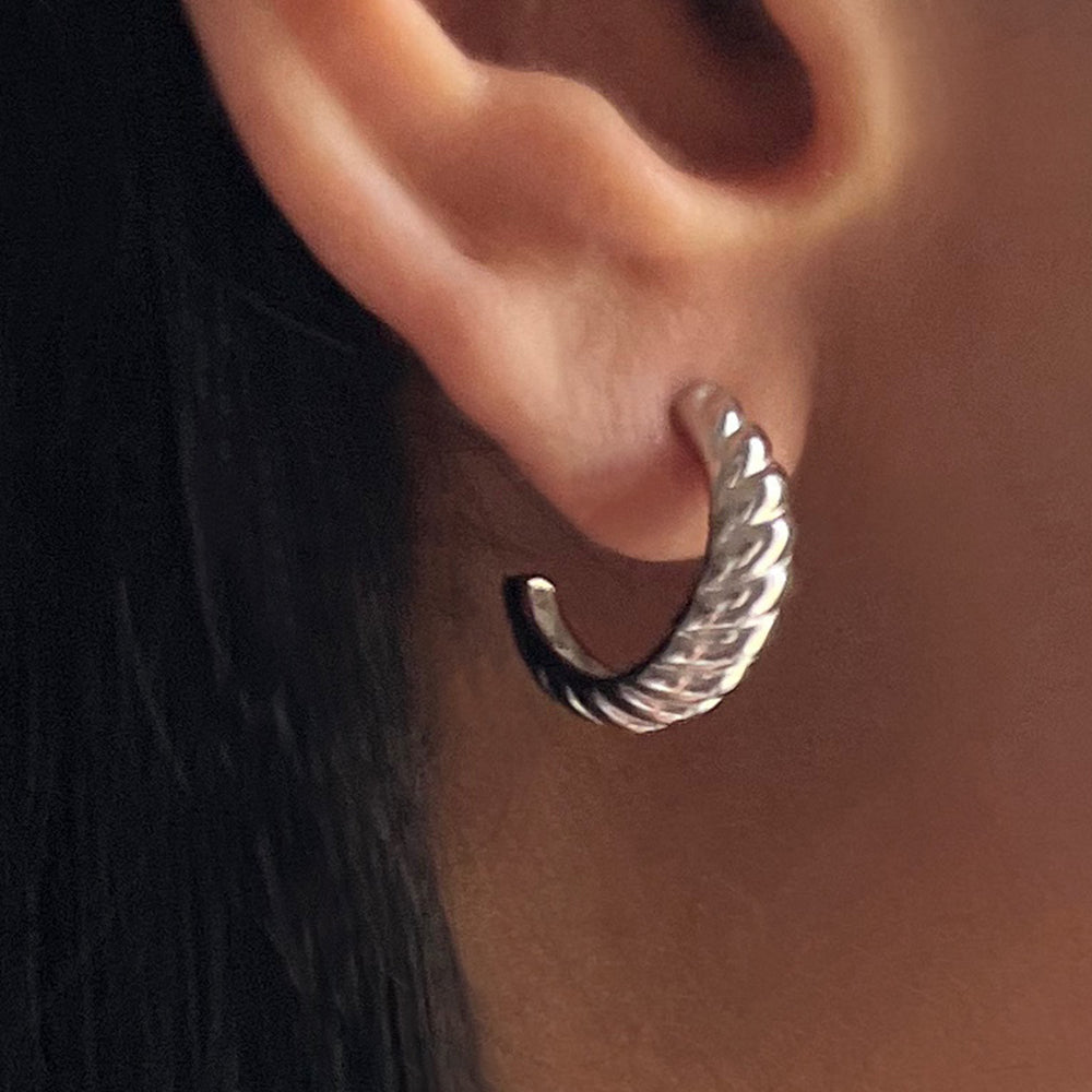 Silver Luna Dome Earrings