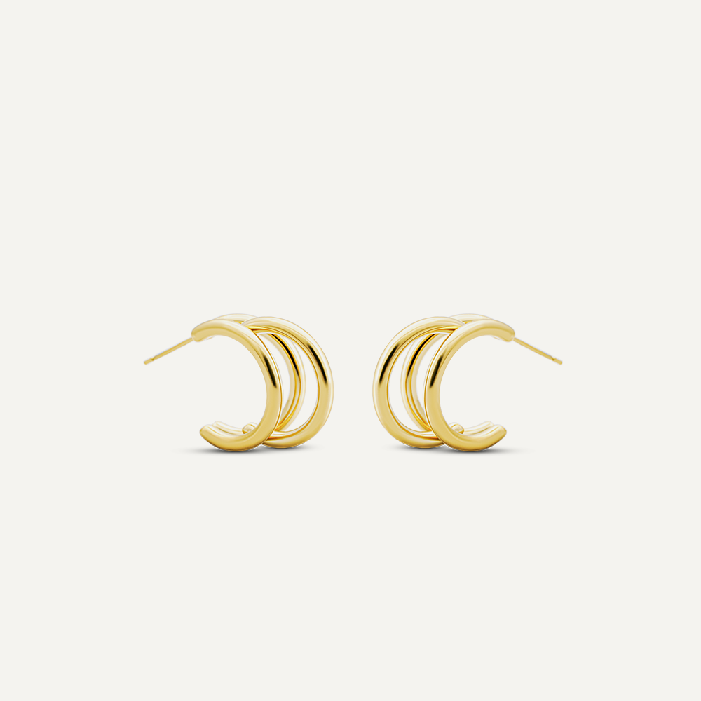 Small Triple Hoop Earrings